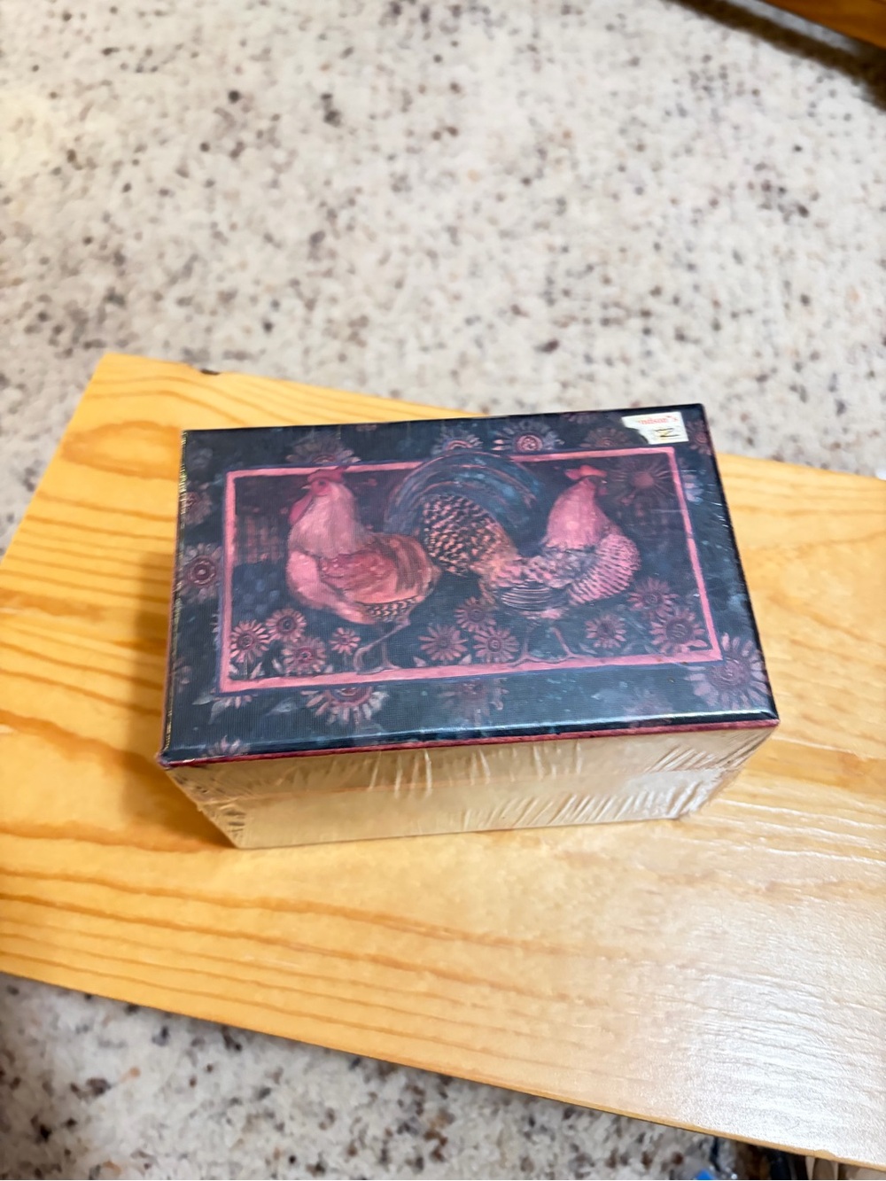 Decorative Rooster Recipe Card Box